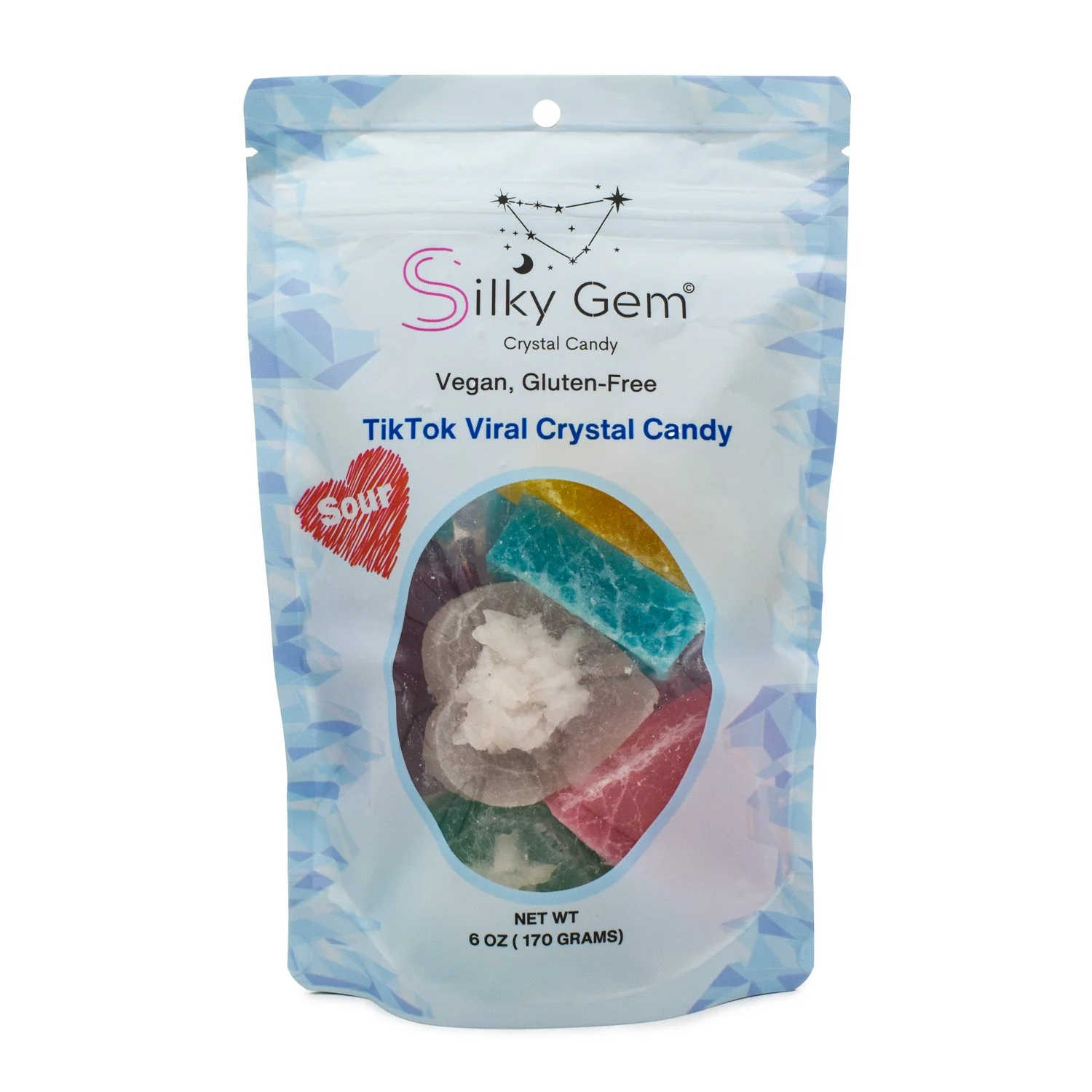 Silky Gem Sour Viral Crystal Candy - 6oz