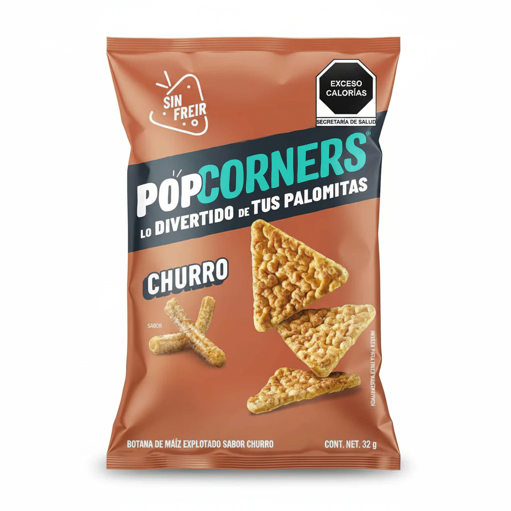 Sin Frier - Pop Corners - Churro - 1.13 Oz - Mexico
