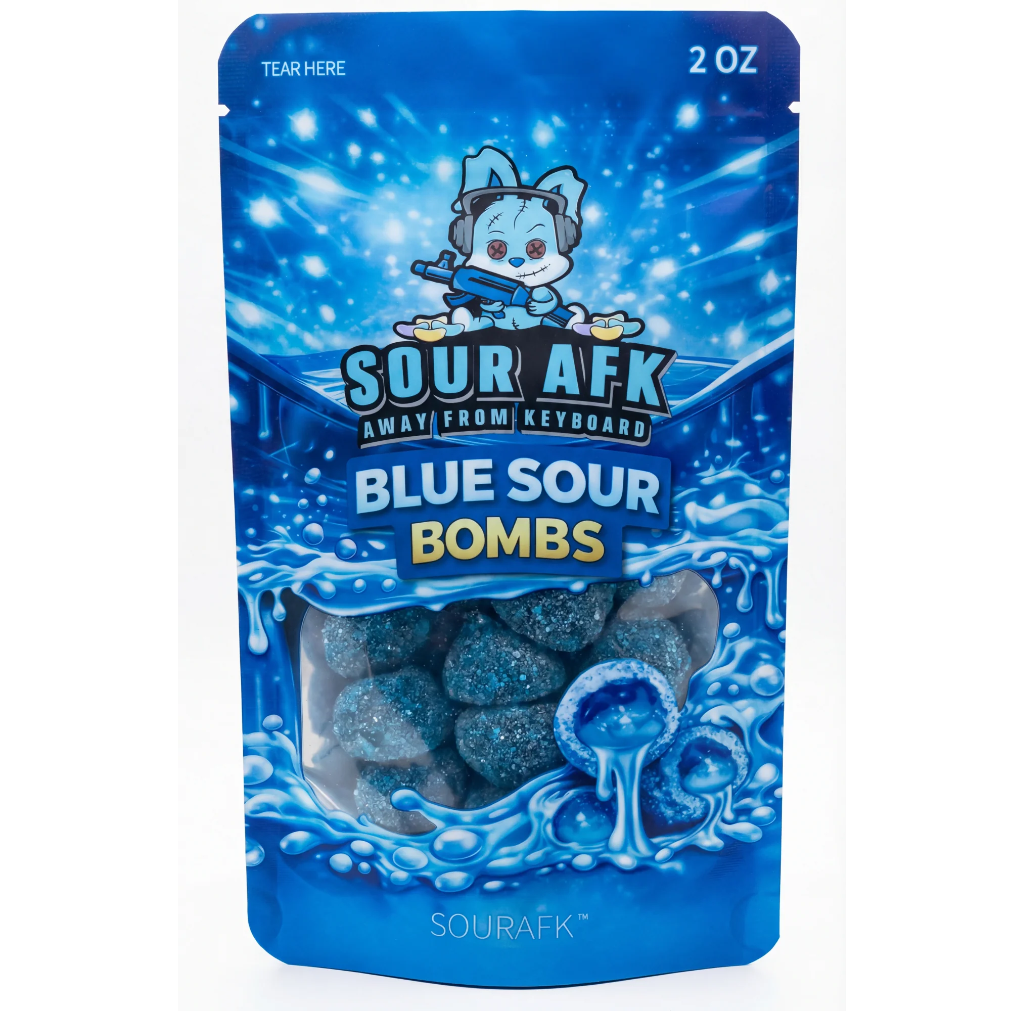 Sour AFK Blue Sour Bombs 2oz (Case of 24)