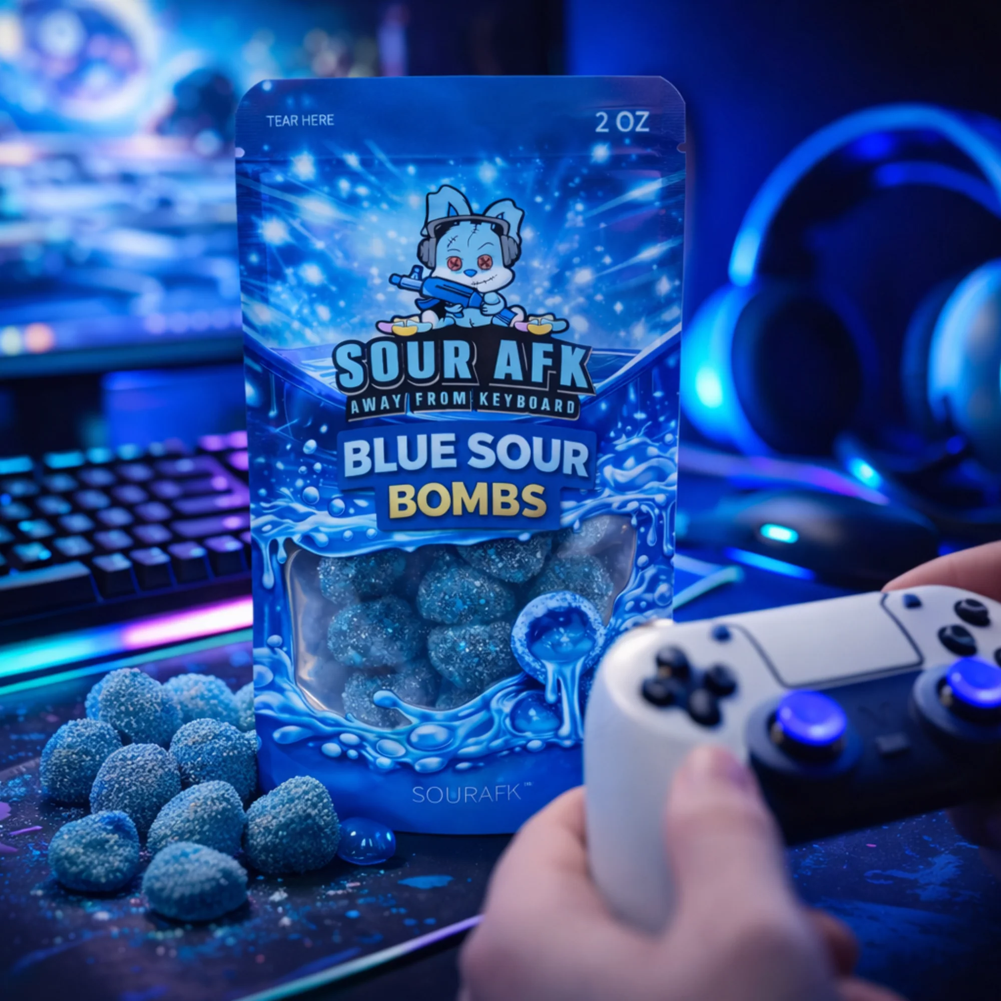 Sour AFK Blue Sour Bombs 2oz (Case of 24) - Image 2