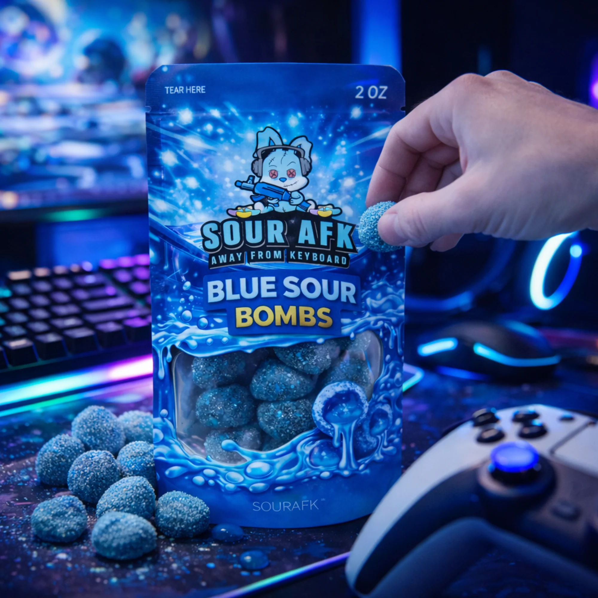 Sour AFK Blue Sour Bombs 2oz (Case of 24) - Image 3