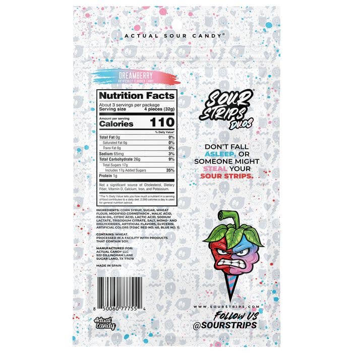 Sour Strips Duos Dreamberry 3.4oz Peg Bag, 12ct - Image 2