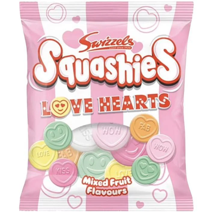Squashies Love Hearts Fruit Flavor - 140G