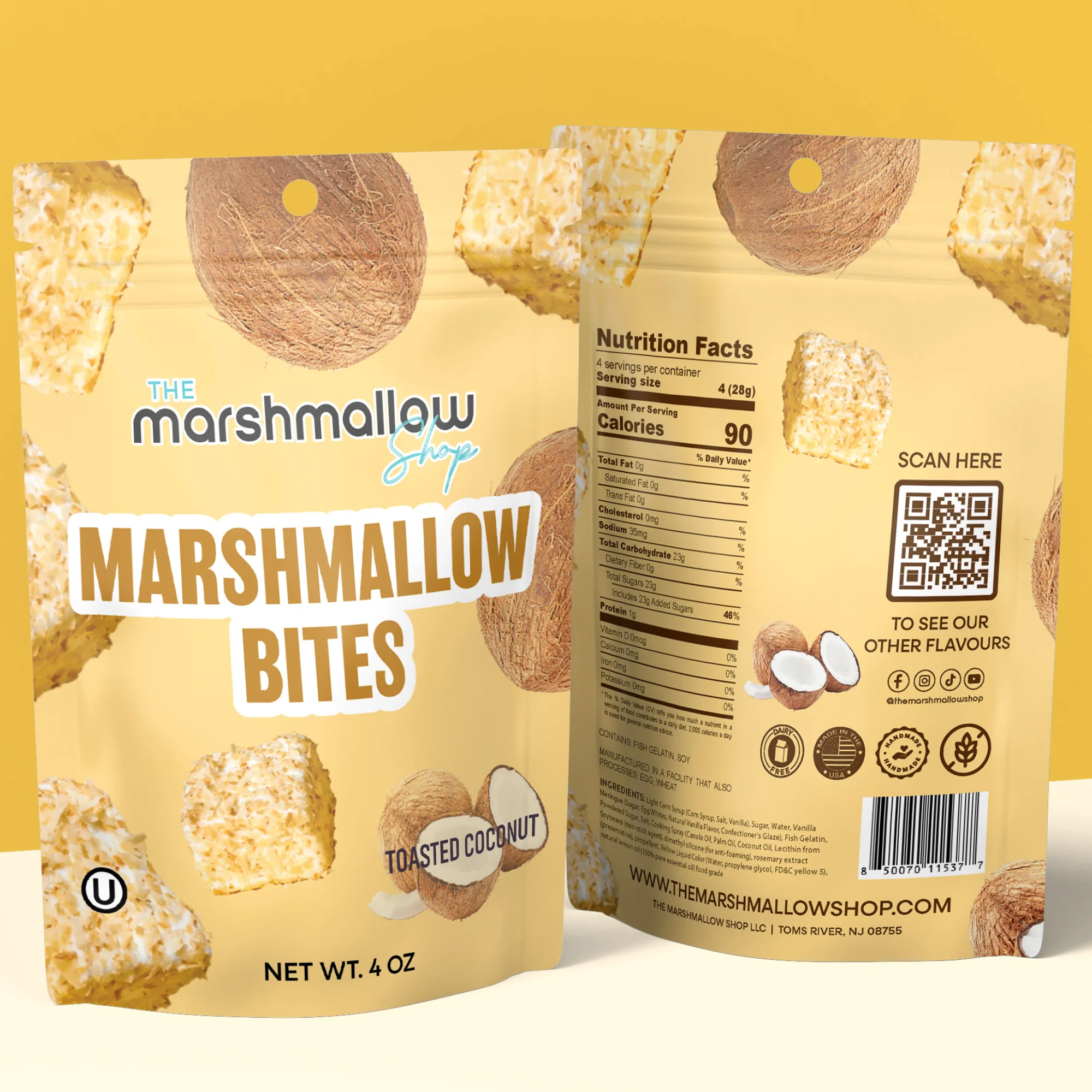 TOASTED COCONUT MARSHMALLOW BITES - 4 Oz