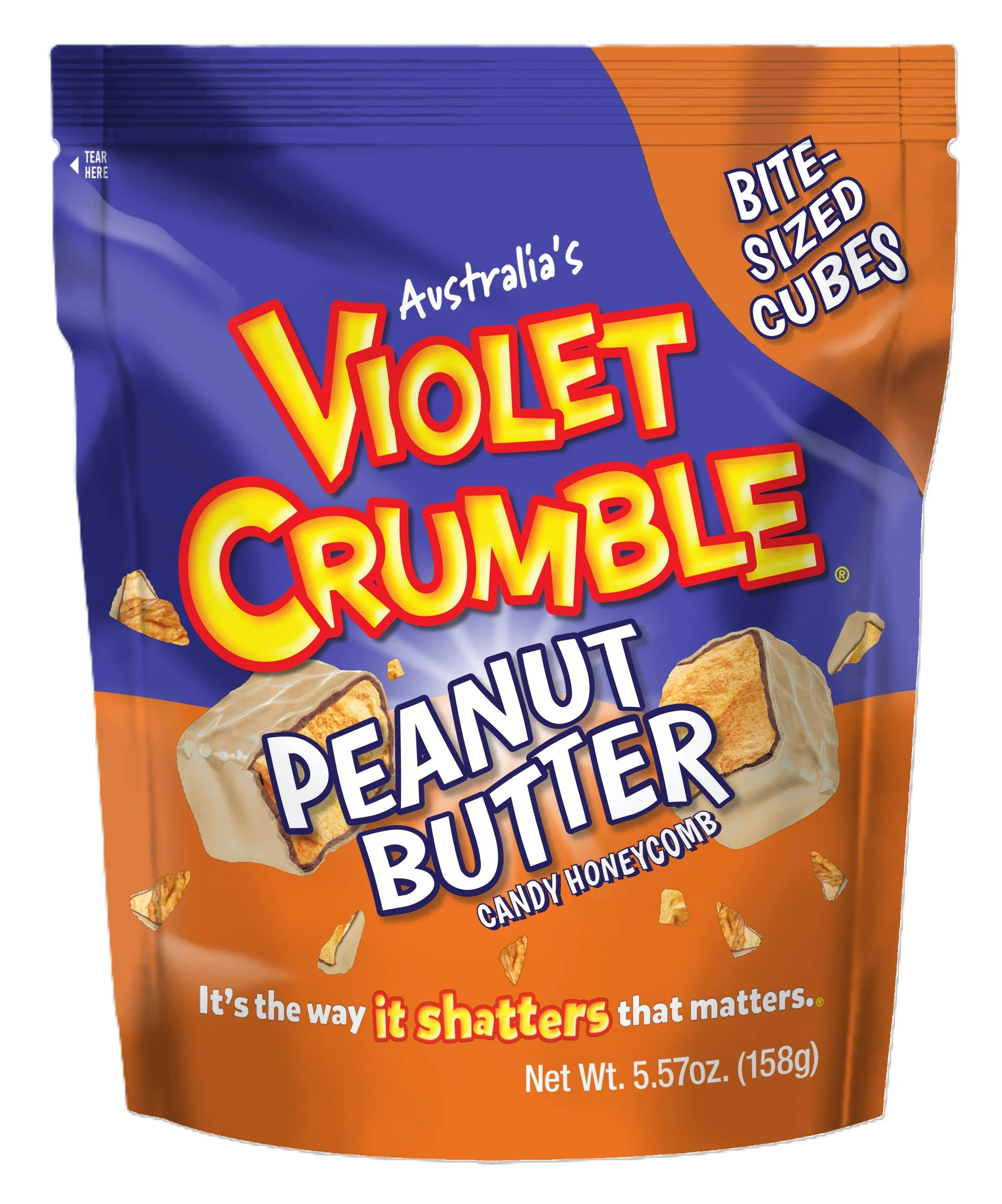 Violet Crumble Peanut Butter Bite-Sized Cubes 5.57oz, 8ct
