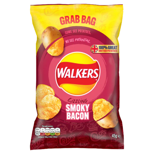 Walkers Sizzling Smoky Bacon