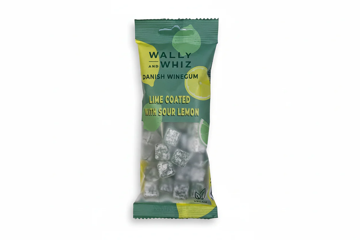 WALLY AND WHIZ - Danish Sweets - Lime with Sour Lemon Gummies - Denmark